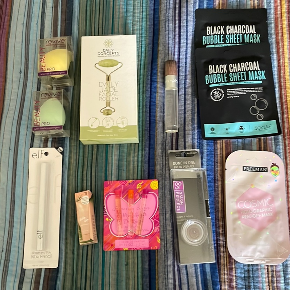 11 various beauty items